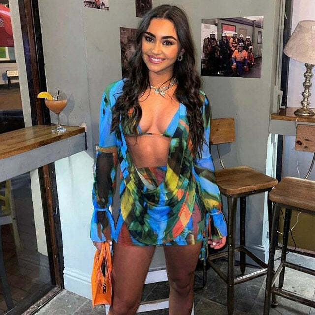 Aurora Three Piece Set - Y2K Summer Grunge Outfit, 90S Fashion, Retro Style, Y2K Party Look Aurora Three Piece Set - Y2K Summer Grunge Outfit, 90S Fashion, Retro Style, Y2K Party Look