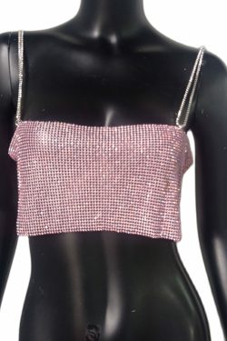 Ava Rhinestone Top - Y2K Summer, 90S Grunge, Retro Party, Y2K Club, Popstar, Gothic Y2