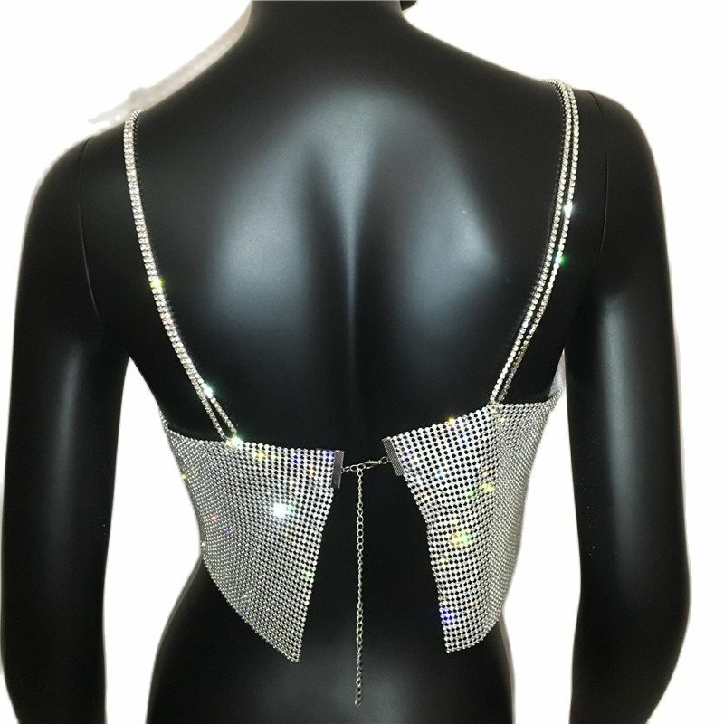Ava Rhinestone Top - Y2K Summer, 90S Grunge, Retro Party, Y2K Club, Popstar, Gothic Y2