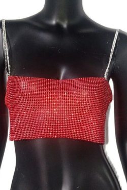 Ava Rhinestone Top - Y2K Summer, 90S Grunge, Retro Party, Y2K Club, Popstar, Gothic Y2