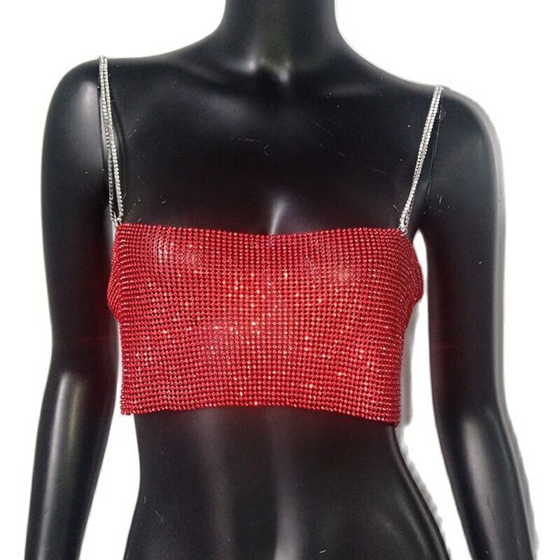 Ava Rhinestone Top - Y2K Summer, 90S Grunge, Retro Party, Y2K Club, Popstar, Gothic Y2