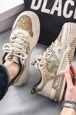 Beige And Green Sneakers - Y2K Summer, 90S Grunge, Retro Hip Hop, Pastel Goth, Y2K Club Out