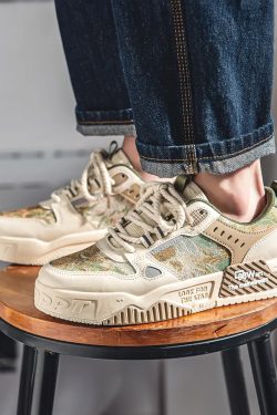 Beige And Green Sneakers - Y2K Summer, 90S Grunge, Retro Hip Hop, Pastel Goth, Y2K Club Out