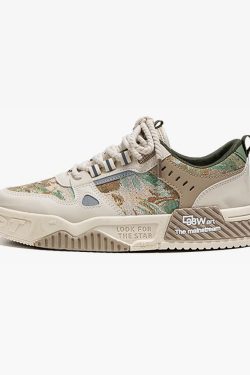 Beige And Green Sneakers - Y2K Summer, 90S Grunge, Retro Hip Hop, Pastel Goth, Y2K Club Out