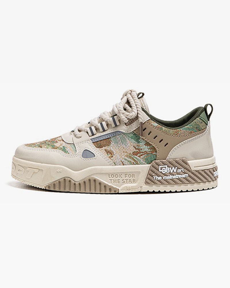 Beige And Green Sneakers - Y2K Summer, 90S Grunge, Retro Hip Hop, Pastel Goth, Y2K Club Out