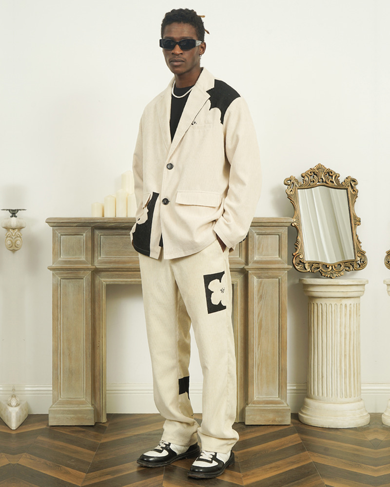 Beige Corduroy Pants - Y2K Summer & 90S Grunge Outfit, Retro Style, Y2K Club & Party Fashion