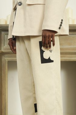 Beige Corduroy Pants - Y2K Summer & 90S Grunge Outfit, Retro Style, Y2K Club & Party Fashion