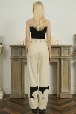Beige Corduroy Pants - Y2K Summer & 90S Grunge Outfit, Retro Style, Y2K Club & Party Fashion