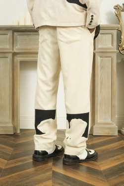 Beige Corduroy Pants - Y2K Summer & 90S Grunge Outfit, Retro Style, Y2K Club & Party Fashion