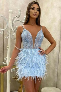 Blakely Feather Mini Dress - Y2K Summer Outfit, 90S Grunge Fashion, Retro Party Look