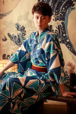 Blue And White Kimono - Y2K Summer Grunge Outfit, 90S Retro Style, Pastel Goth Fashion