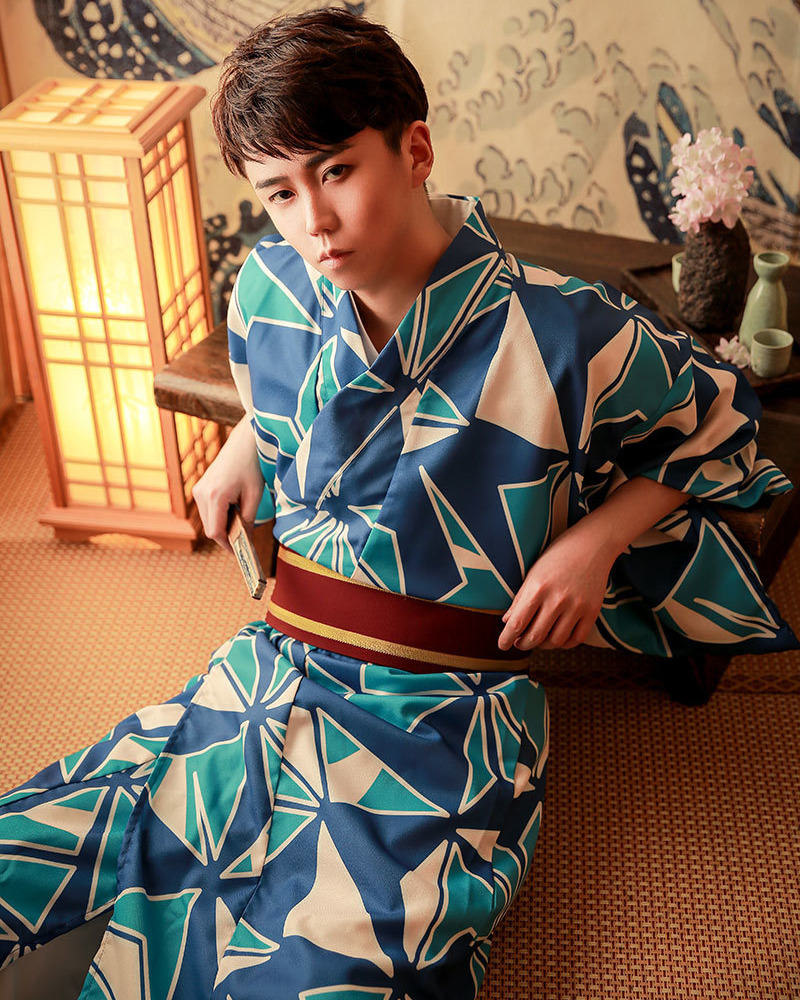 Blue And White Kimono - Y2K Summer Grunge Outfit, 90S Retro Style, Pastel Goth Fashion