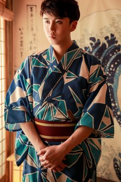 Blue And White Kimono - Y2K Summer Grunge Outfit, 90S Retro Style, Pastel Goth Fashion