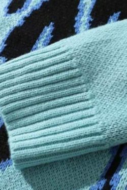 Blue Flame Sweater - Y2K Summer Grunge, 90S Retro Style, Y2K Club & Party Outfits