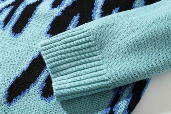 Blue Flame Sweater - Y2K Summer Grunge, 90S Retro Style, Y2K Club & Party Outfits Blue Flame Sweater - Y2K Summer Grunge, 90S Retro Style, Y2K Club & Party Outfits