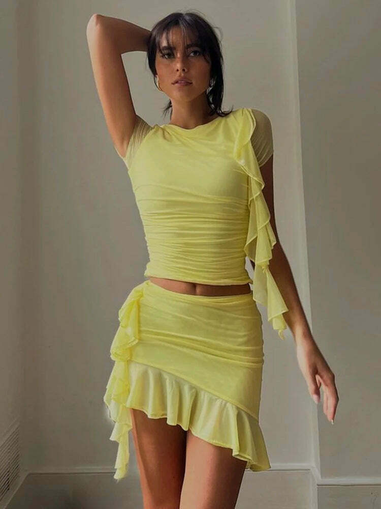 Blumi Two Piece Set - Y2K Summer & 90S Grunge Outfits, Retro Style, Y2K Party & Club Fashion Blumi Two Piece Set - Y2K Summer & 90S Grunge Outfits, Retro Style, Y2K Party & Club Fashion