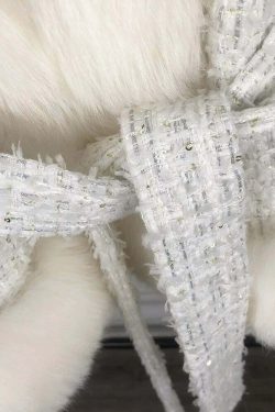 Brinley Tweed Fur Coat - Y2K Grunge & 90S Retro Style, Perfect For Y2K Party &