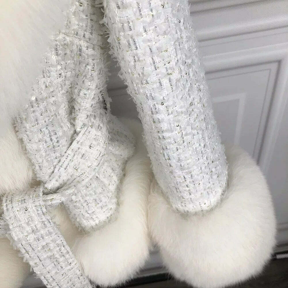 Brinley Tweed Fur Coat - Y2K Grunge & 90S Retro Style, Perfect For Y2K Party & Brinley Tweed Fur Coat - Y2K Grunge & 90S Retro Style, Perfect For Y2K Party &