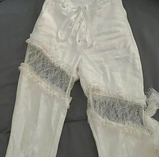 Brynlee Lace Stitching High Waist Jeans - Y2K Summer, 90S Fashion, Grunge, Retro, Y2K Club Out Brynlee Lace Stitching High Waist Jeans - Y2K Summer, 90S Fashion, Grunge, Retro, Y2K Club Out