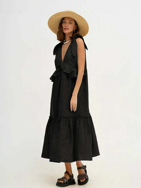 Carol Maxi Dress - Y2K Summer Grunge, 90S Retro, Pastel Goth, Y2K Party & Club Out