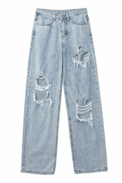Caroline Grunge Distressed Jeans - Y2K Summer, 90S Fashion, Retro Style, Y2K Club & Party Outfits