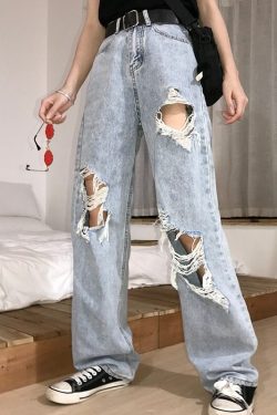 Caroline Grunge Distressed Jeans - Y2K Summer, 90S Fashion, Retro Style, Y2K Club & Party Outfits