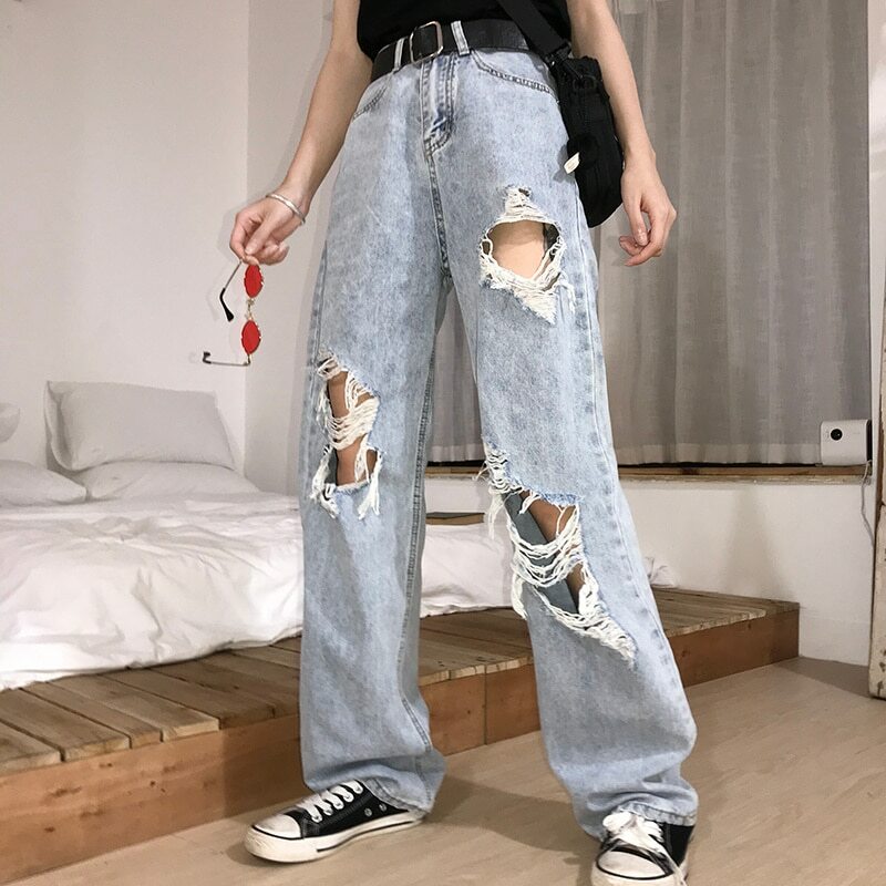 Caroline Grunge Distressed Jeans - Y2K Summer, 90S Fashion, Retro Style, Y2K Club & Party Outfits Caroline Grunge Distressed Jeans - Y2K Summer, 90S Fashion, Retro Style, Y2K Club & Party Outfits
