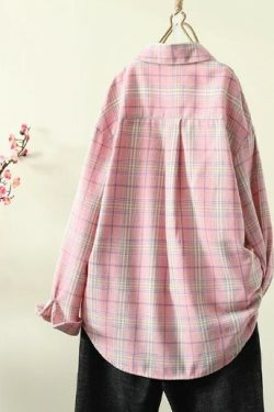 Cecilia Chic Plaid Shirt - Y2K Summer Grunge, 90S Retro, Pastel Goth, Y2K Party Outfit