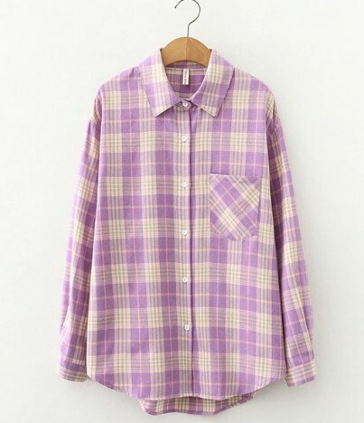 Cecilia Chic Plaid Shirt - Y2K Summer Grunge, 90S Retro, Pastel Goth, Y2K Party Outfit Cecilia Chic Plaid Shirt - Y2K Summer Grunge, 90S Retro, Pastel Goth, Y2K Party Outfit