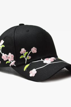Cherry Blossom Cap - Y2K Summer, 90S Grunge, Retro Style, Y2K Party & Club Outfits