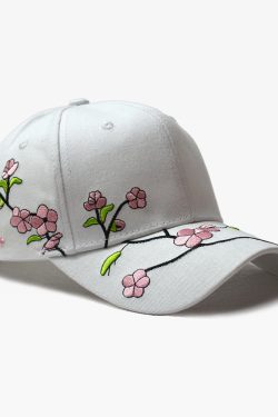 Cherry Blossom Cap - Y2K Summer, 90S Grunge, Retro Style, Y2K Party & Club Outfits