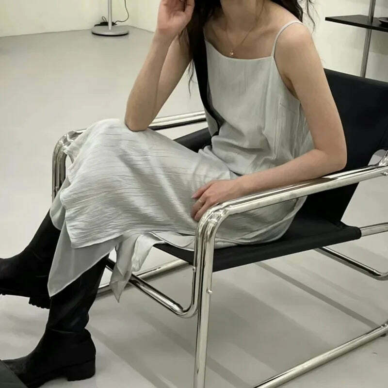 Chic Y2K Patchwork Suspender Skirt - 90S Grunge, Retro, Pastel Goth, Summer Outfits For Women