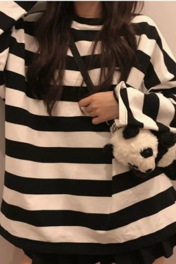 Chloe Striped Oversized Shirt - Y2K Summer Grunge, 90S Retro, Pastel Goth, Y2K Club & Party