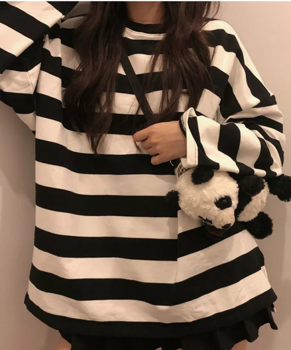 Chloe Striped Oversized Shirt - Y2K Summer Grunge, 90S Retro, Pastel Goth, Y2K Club & Party