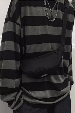 Chloe Striped Oversized Shirt - Y2K Summer Grunge, 90S Retro, Pastel Goth, Y2K Club & Party