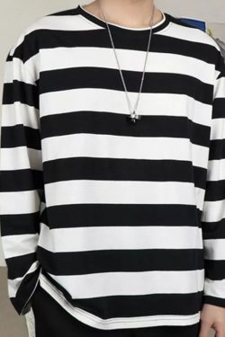 Chloe Striped Oversized Shirt - Y2K Summer Grunge, 90S Retro, Pastel Goth, Y2K Club & Party