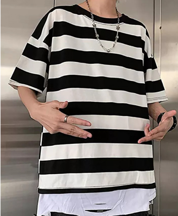 Chloe Striped Oversized Shirt - Y2K Summer Grunge, 90S Retro, Pastel Goth, Y2K Club & Party