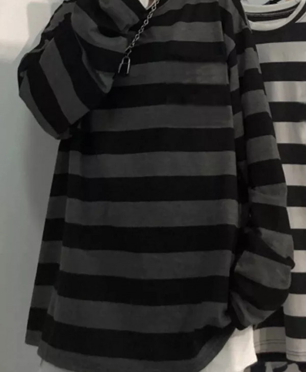 Chloe Striped Oversized Shirt - Y2K Summer Grunge, 90S Retro, Pastel Goth, Y2K Club & Party