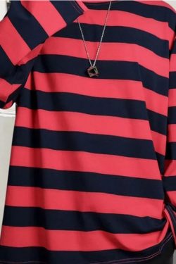 Chloe Striped Oversized Shirt - Y2K Summer Grunge, 90S Retro, Pastel Goth, Y2K Club & Party