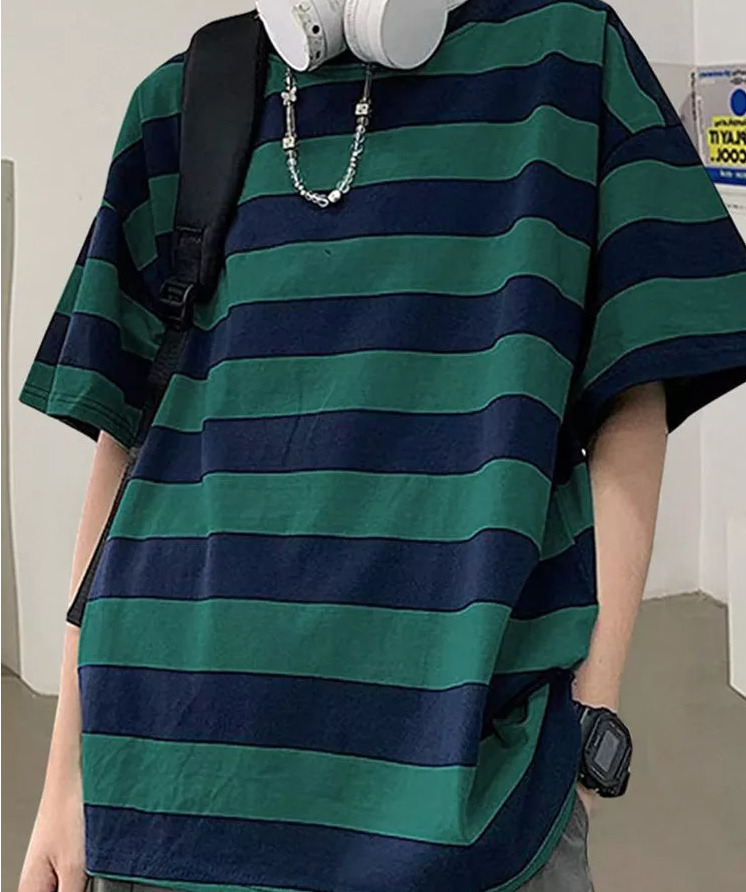 Chloe Striped Oversized Shirt - Y2K Summer Grunge, 90S Retro, Pastel Goth, Y2K Club & Party