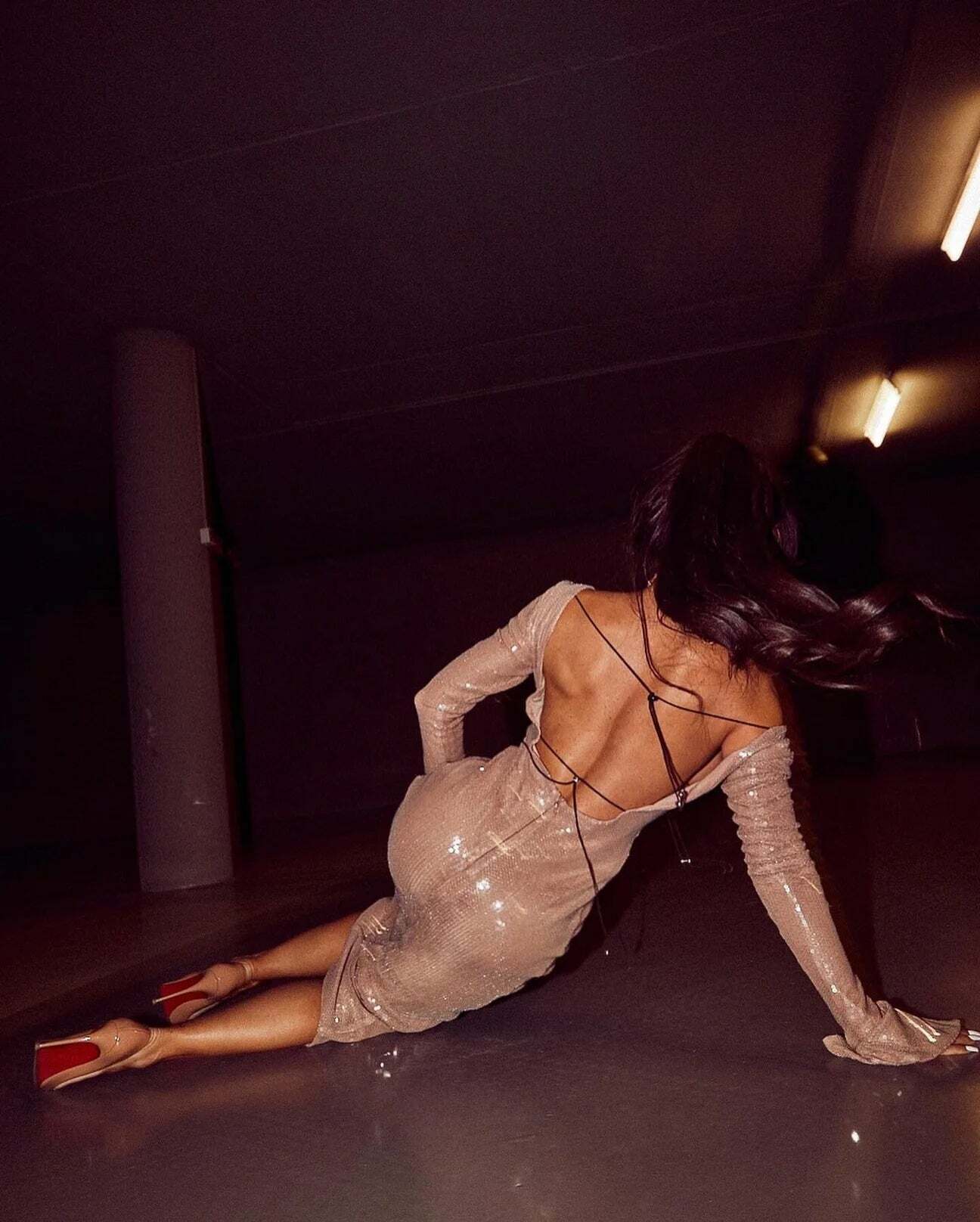 Chloi Lace Up Sequin Dress - Y2K Summer, 90S Grunge, Retro Party, Y2K Club Outfits