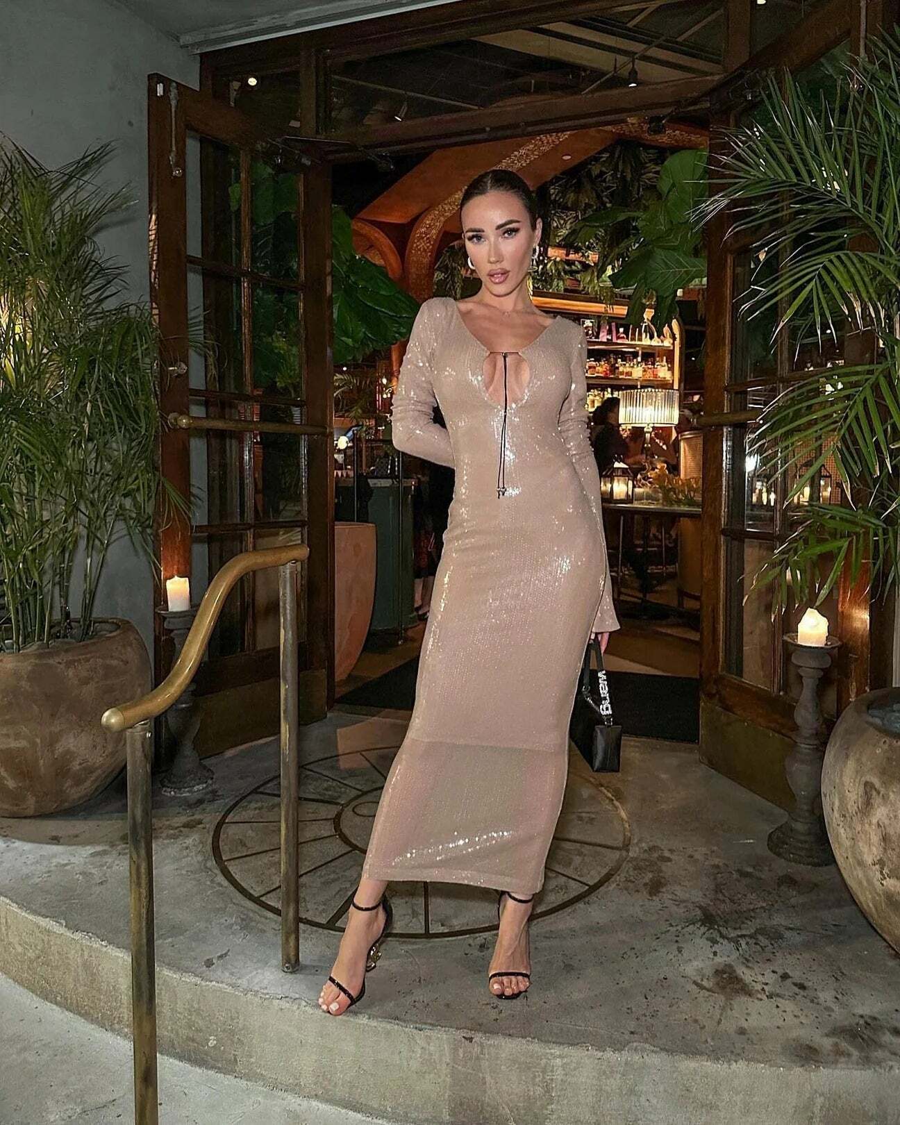 Chloi Lace Up Sequin Dress - Y2K Summer, 90S Grunge, Retro Party, Y2K Club Outfits