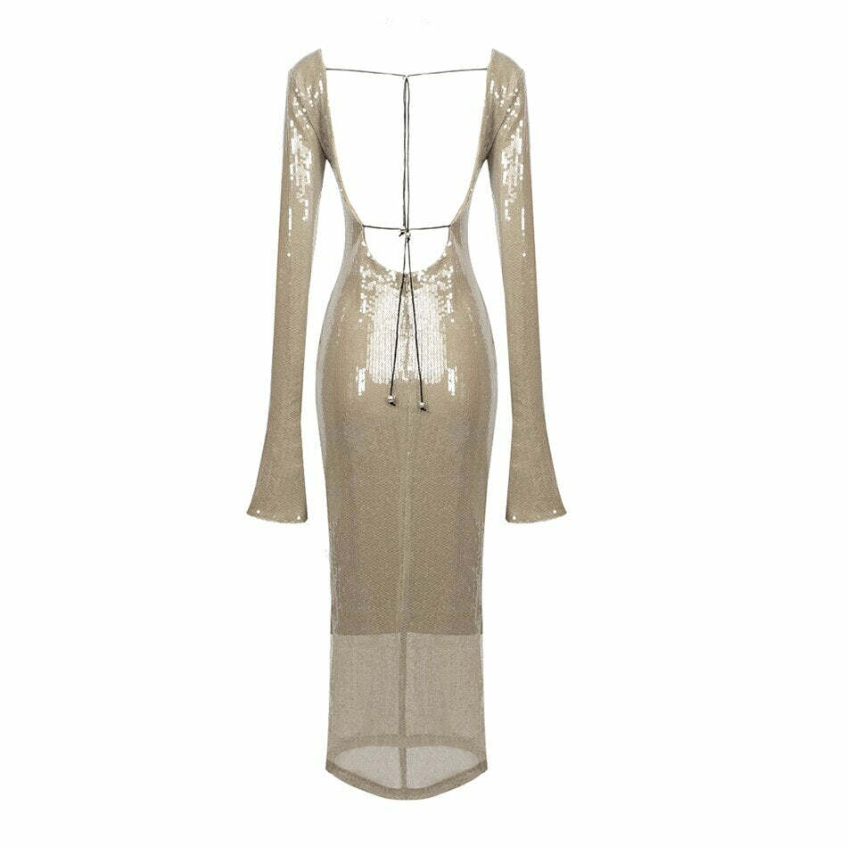 Chloi Lace Up Sequin Dress - Y2K Summer, 90S Grunge, Retro Party, Y2K Club Outfits