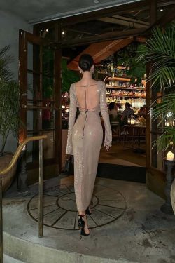 Chloi Lace Up Sequin Dress - Y2K Summer, 90S Grunge, Retro Party, Y2K Club Outfits