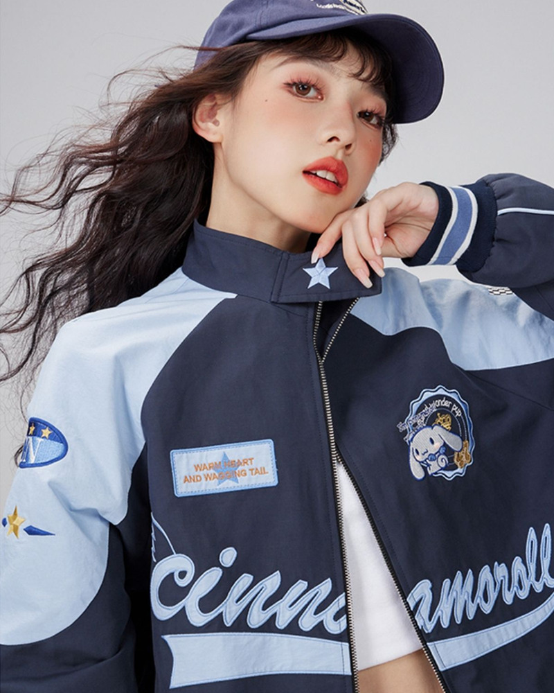 Cinnamoroll Racer Jacket - Y2K Summer Grunge, 90S Retro, Pastel Goth, Y2K Club & Party Out