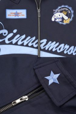 Cinnamoroll Racer Jacket - Y2K Summer Grunge, 90S Retro, Pastel Goth, Y2K Club & Party Out
