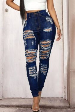 Claire Distressed Jeans - Y2K Summer Grunge, 90S Retro, Gothic Y2K, Hip Hop Fashion, Y2K Club
