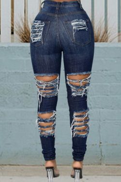 Claire Distressed Jeans - Y2K Summer Grunge, 90S Retro, Gothic Y2K, Hip Hop Fashion, Y2K Club