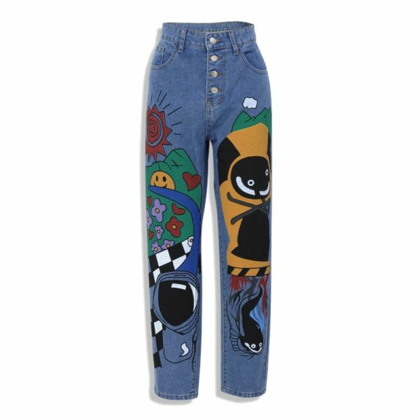 Clara Cartoon Jeans - Y2K Summer Grunge 90S Fashion Retro Hip Hop Y2K Outfits Women Clara Cartoon Jeans - Y2K Summer Grunge 90S Fashion Retro Hip Hop Y2K Outfits Women