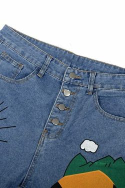 Clara Cartoon Jeans - Y2K Summer Grunge 90S Fashion Retro Hip Hop Y2K Outfits Women